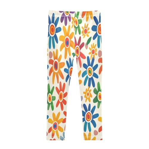 Bolaz Toddler Girls Leggings Printed Yoga Pants Leggings Green Red Flower for Kids2