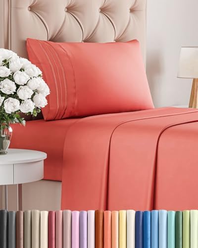 Twin Size 3 Piece Sheet Set - Comfy Breathable & Cooling Bed Shee...