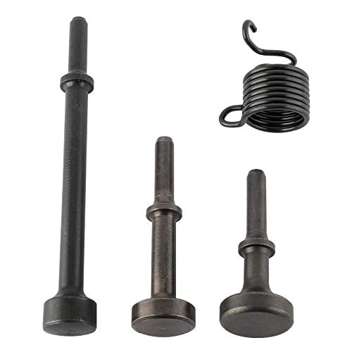 4 pcs Air Hammer Bits Accessories Including 3pcs 0.401\'\' (10mm) Shank Pneumatic Chisel Air Hammers and 1pc Spring