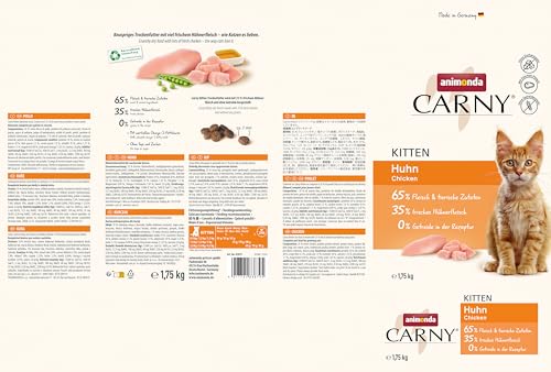 animonda Carny Kitten Huhn (1,75 kg), Kitten Trockenfutter für wachsende Kätzchen, Katzenfutter ohne Getreide und Zucker… – Ansicht 6