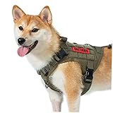 OneTigris Hundegeschirr FIRE Watcher 2.0 MOLLE Geschirr Hunde mit Griff und Metallschnalle (Grün, S)