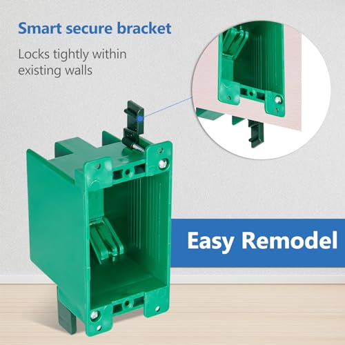 CycevSun Old Work Box 1 Gang Electrical Outlet Boxes - Remodel PVC Receptacle, UL Listed, 12 Pack by CycevSun - Image 2