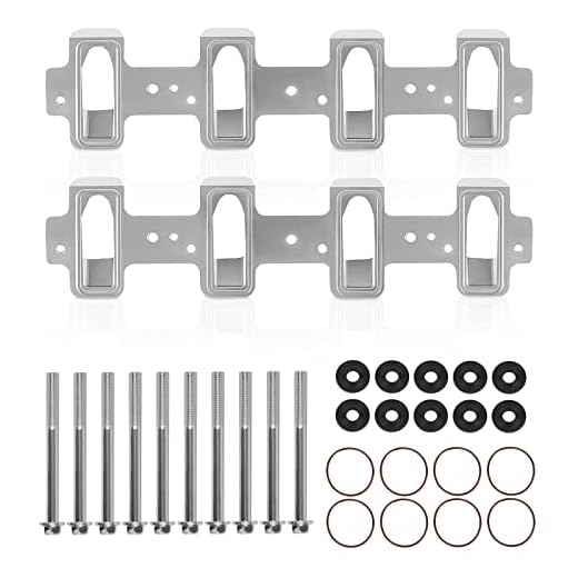Endxedo LS1 Cathedral Port Cylinder Head to LS3 LSA ZL1 CTS-V Rectangle Billet Intake Manifold Adapter Plates (Silver)