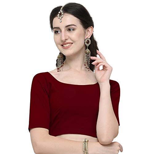 Image of Janasya Women's Plain Pure Cotton Stitched Blouse