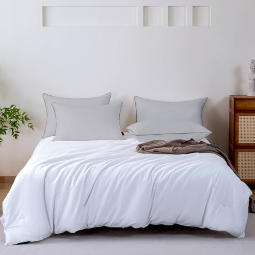 GOHOME Pillows Standard Size Set of 4 - Bed Pillows for Sleeping 4 Pack, Cooling Supportive Hotel Pillows with Premium Soft Down Alternative Fill for Side Stomach and Back Sleepers