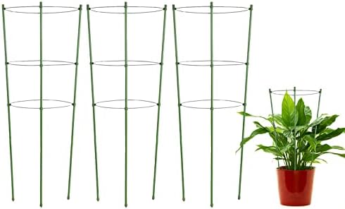 artlion 3 Pack Plant Support Cages 18 inch Tomato Cages, Cucumber Trellis Plant Stake with Adjustable Rings for Vegetables Flowers Fruit
