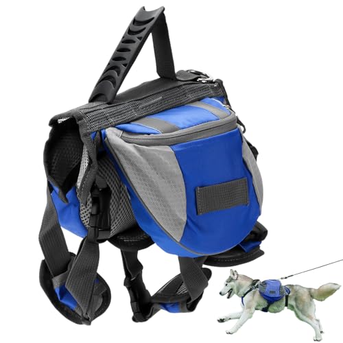 Cyrank Cablatura dello Zaino per Cani, Giubbotto per Cani Cani da barbon Cani Zaino per Cani Cablaggio per Cani con Tasche per Cane Grande Medio (m)
