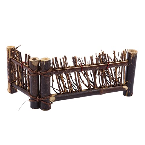 MOTHNUR 日式手編み木製ミニフェンス 盆栽飾り 小型スクリーン 和風室内装飾 家用温かみ演出