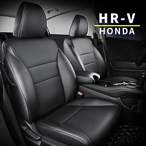 DIKSOAKR Custom for Honda HR-V 2016-2018 Car Seat Cover, Luxurious Full Set of Car Seat Covers with Airbag Compatible.Automotive Interior Accessories, Waterproof Faux Leather,Easy to Install
