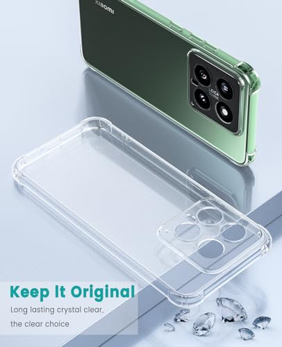 Image of CoverLine Back Cover Transparent Soft Silicone Scratch Resistant Anti Slip Back Cover Case for Xiaomi 14 - Transparent