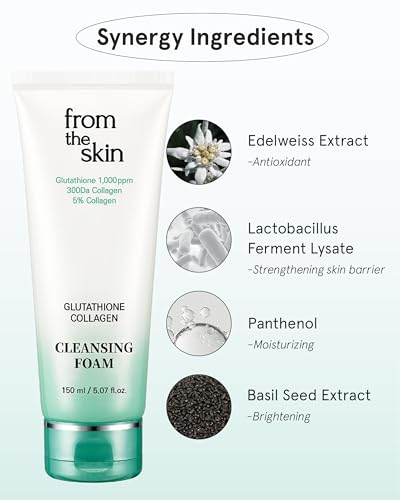 FROM-THE-SKIN-Glutathione-Collagen-Cleansing-Foam-Korean-Face-Wash-Gentle-Facial-Cleanser-Pore-Clarifying-Detox-Hydrates-and-Revitalizes-For-Oily-Dry-Skin-Skin-Irritation-Formula-53oz