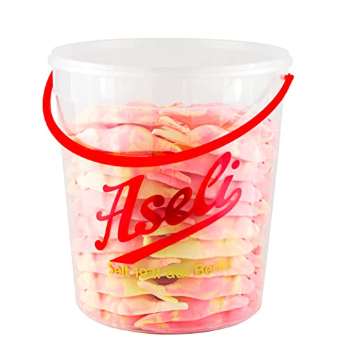 Aseli KiBa-Mäuse-Eimer 1100g / 1.1kg Eimer mit Henkel nur echt mit roten Augen direkt vom Hersteller gluten-frei laktose-frei