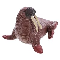 TOBBOMEY Miniature Walrus Figurine Sea Animal Model Realistic Mini Decor for Aquarium Fish Tank Office Terrarium Educational Interactive Play
