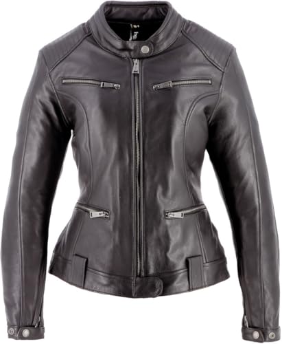 Helstons Vipere Damen Motorrad Lederjacke, dunkelbraun, M