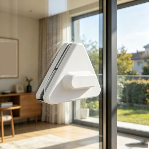 Limpiador de vidrio triangular magnético de doble cara para ventanas 4
