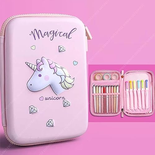 Image of Unicorn Big Pouch Cute Cartoon 3D Embossed Pencil Case