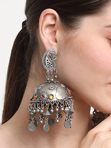Oxidised Silver Celebrity Inspired Jhumki Earrings
