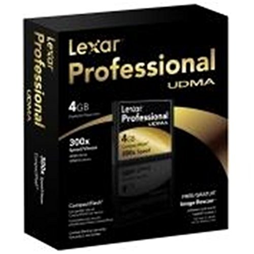Lexar 4GB Professional UDMA 300X CompactFlash memoria flash - Tarjeta de memoria (4 GB, CompactFlash, 45 MB/s, Negro)