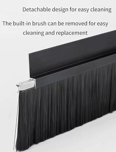 Brosse à bande en alliage d'aluminium de type H – Brosse industrielle pour armoires et portes 100 cm de longueur 6,5 cm de largeur idéale pour l'étanchéité et le contrôle de la poussière