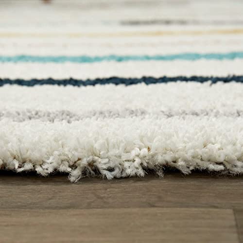 Image of Soft Modern Shag Area Rugs Fluffy Living Room Carpet Comfy Bedroom Home Decorate Floor Kids Playing Mat Size 8x10 Feet Color Multi Y