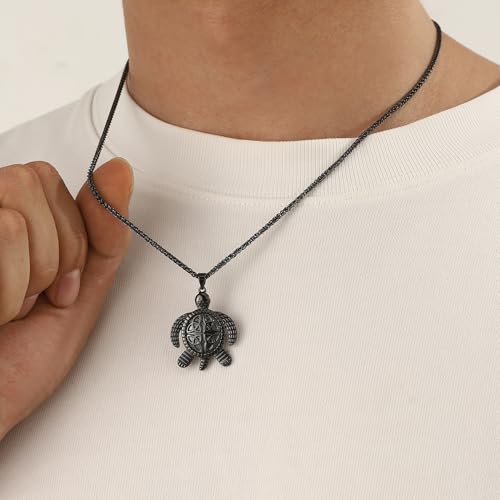 beautlace Turtle Necklaces/Rings Celtic Knot Pendant Silver/18K Gold/Black Gun Plated Animals Necklace Jewelry Gifts for Men and Women3