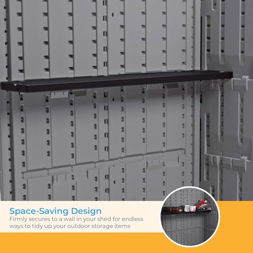 image for Suncast Horizontal and XL Vertical Shed Shelf Kit, Space-Saving Shelf 
