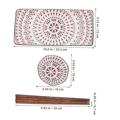 Juego de 2 platos de cerámica para sushi miniatura 2