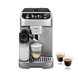 De'Longhi Magnifica Plus Fully Automatic Espresso Machine - Brew 18+ One Touch Coffee Recipes for up to 4 User Profiles, Automatic Milk Steam Wand & Built-in Grinder, Touchscreen Display