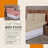 Kit Jogo De Lençol 400 Fios Percal Poliéster Liso Toque Macio com Elástico Diversos Tamanho Solteiro Casal Queen King Size (Cinza, Solteiro) glide