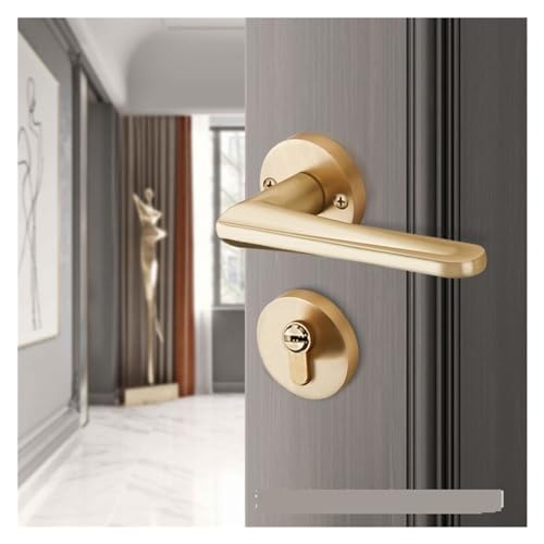 Manija de puerta para dormitorio cepillada con diseño premium simple 4