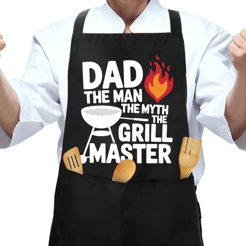 El Mejor Listado de mandiles dia del padre favoritos de las personas. 43 QONCV Delantal para papá, regalos del día del padre, regalos para papá, delantales para hombres, delantal de chef para hombres, Negro -, Dad