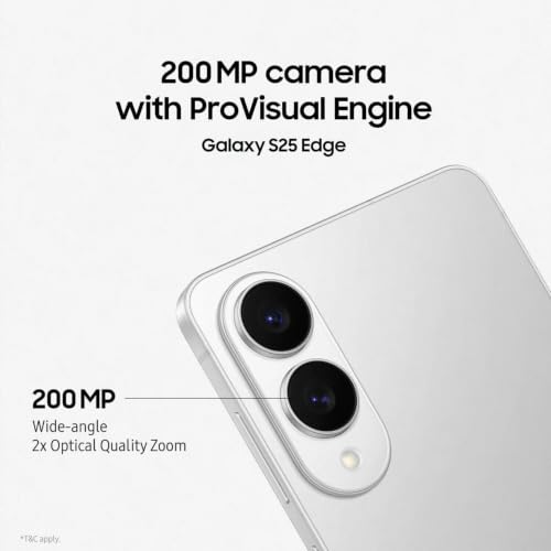 Image of Samsung Galaxy S25 Edge 5G (Titanium Silver, 12GB RAM, 256GB Storage) | Snapdragon 8 Elite for Galaxy Processor | 200MP + 12MP Dual Rear Camera | 12MP Front Camera | 3900mAh Battery | AI 5G Smartphone