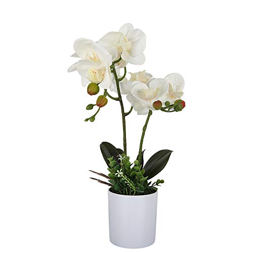 LIVILAN Artificial Flower Arrangement with Vase, Decorative Lifelike Table Centerpiece Decor, Vivid Potted