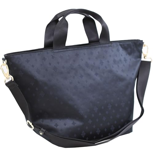 [目々澤鞄] トート レディース ショルダー 舟形 トートバッグ 大人可愛い 軽い ブランド ナイロン おしゃれ 2way 大容量 A4 通勤 仕事 ママバッグ TiaraM ティアラム 55023 ブラック(10)