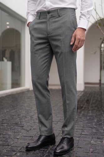 Image of Louis Philippe Men's Regular Fit Everyday Smart Wear Comfort Stretch Work Ready Solid Formal Trouser