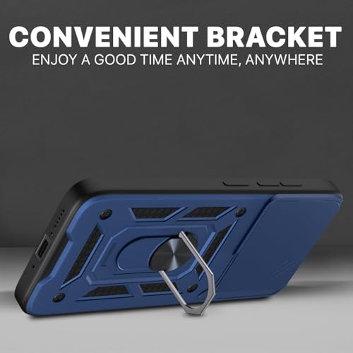 Image of AIBEX Back Cover for Vivo V60E 5G / Vivo T4 Pro 5G / Vivo V60 5G | D10 Tough Armor Case | Sliding Camera Shield | 360 Protection | Kickstand Ring Holder | Military-Grade Bumper Case