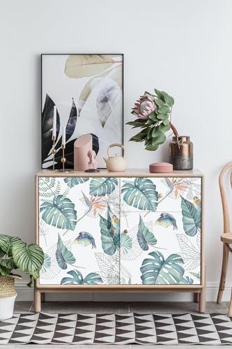 myforHD Tapete Selbstklebende Fototapete Wandpapier Blume Folie Dekorfolie Möbelfolie Klebefolie Pflanzen Laub Blumen Design 44cmX1000cm… – Ansicht 4