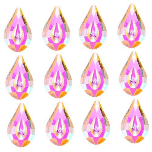 VILLCASE 12pcs Crystal Chandelier Parts Prism Hanging Light Crystals Decorations Ball Prism Pendant