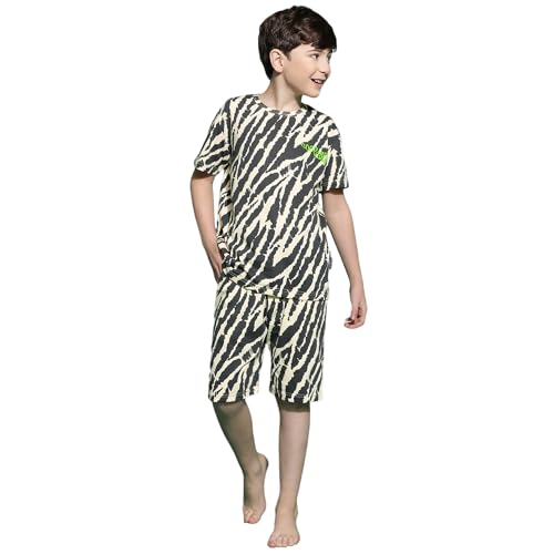 Image of Li'l Tomatoes Boys 100% Cotton Night Suit | Summer T-Shirt & Shorts Sleepwear Set | Soft & Breathable | 7-16 Years