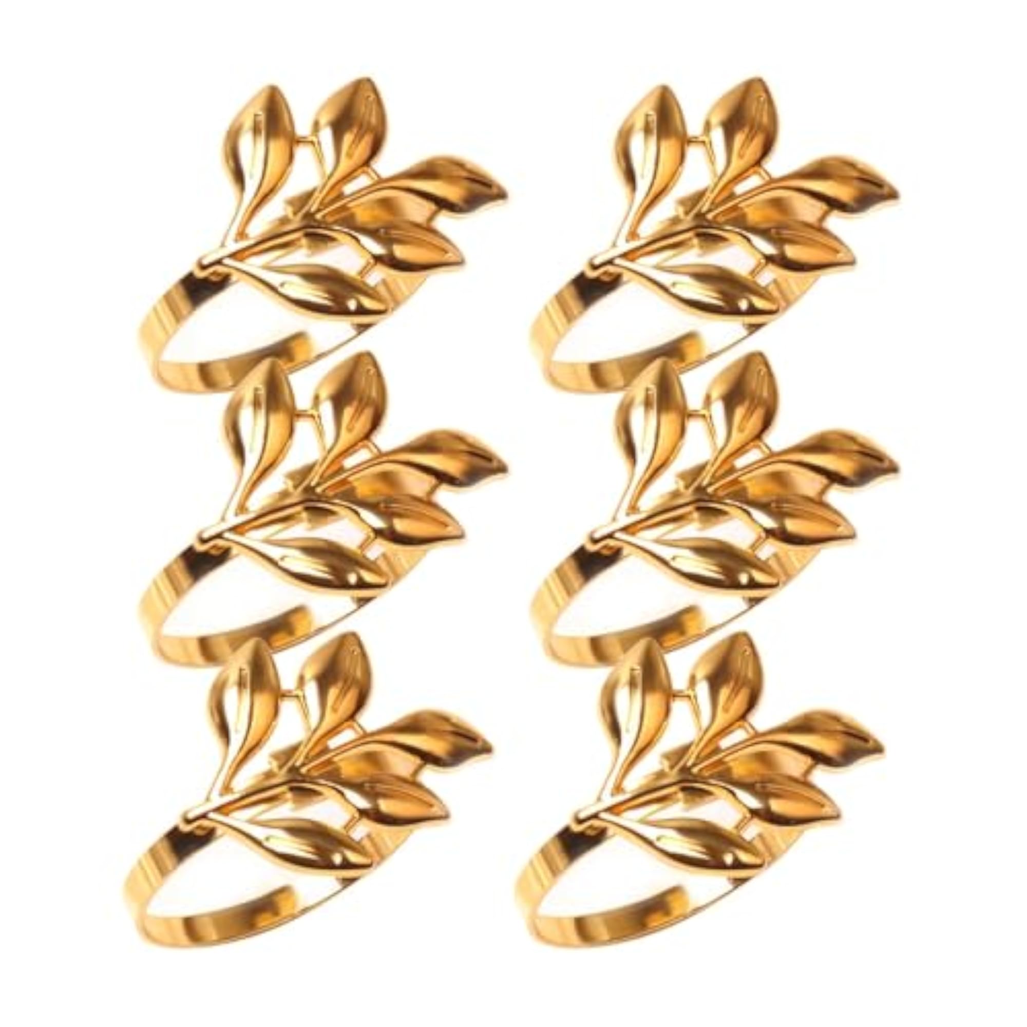 Delicate Leaf Design Napkin Holder for Party Ornament Gold