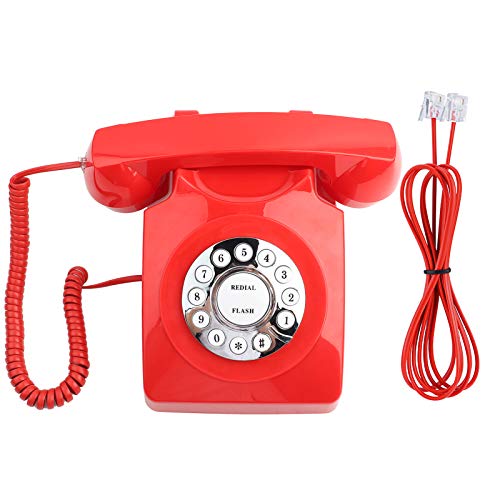 Telefono vintage in stile western – Suono nitido, memorizzazione del numero di emergenza, composizione semplice, arredamento elegante – Rosso