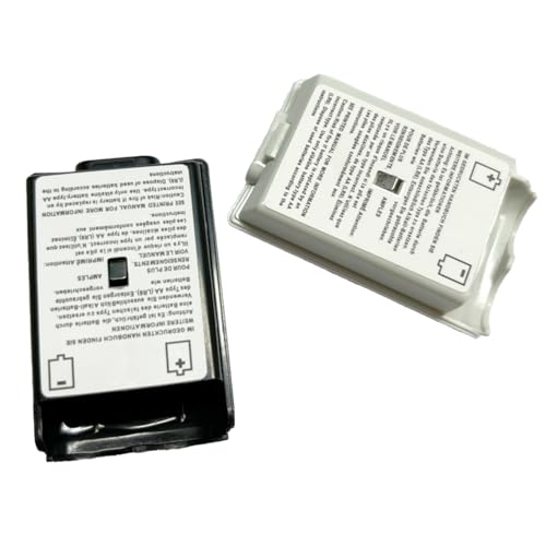Image of 2 Pcs Battery Cover Case for Xbox 360 Wireless Controller,Battery Pack Cover Shell Case Replacement Repair Part Compatible for Xbox 360(1xBlack, 1xWhite)
