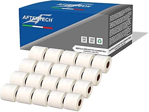 Aftertech 20x 99014 54x101mm Kompatybilne rolki etykiet samoprzylepnych (220 etykiety/rolka = 4400 sumy) dla Dymo LabelWriter Seiko SLP maszyny do etykietowania drukarek S0722435 20x99014