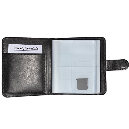 Wisdompro Business Card Book Organizer, Premium PU Leather Wallet Name Credit ID Card Holder Case with Magnetic Shut for 64 Business Cards (Build in 64 Card Slot & 14 Small Cells for Memory Cards)