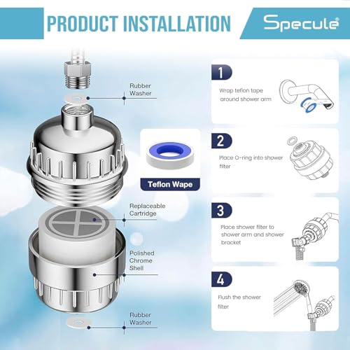 Image of Shower Hard Water Filter | Hard Water Softener For Taps | Shower Softener for Hard Water | Water Softener For Home | Reduces Hair Fall & Protects Skin