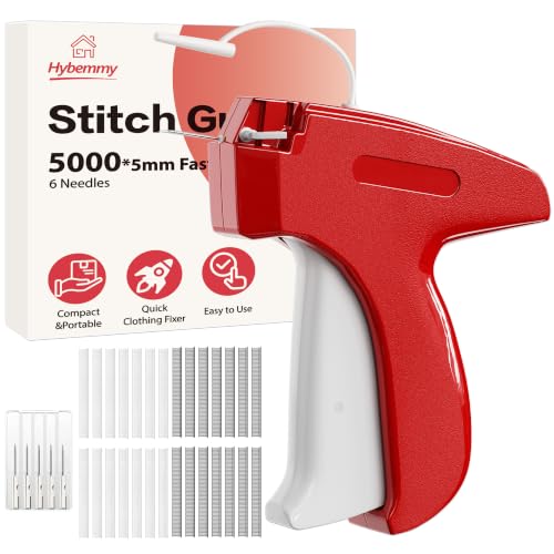 Image of Stitch Gun for Clothes, Tagging Gun, Quick Clothing Fixer, Red