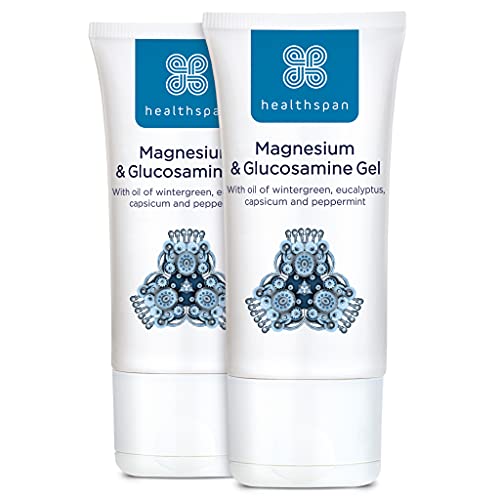 Image of Healthspan Magnesium & Glucosamine Gel | 150ml | Highly Absorbable | Non-Sticky | Non-Greasy | Capsicum | Cooling Eucalyptus Oil | Peppermint Oil | Pure Oil of Wintergreen | Gelatin Free