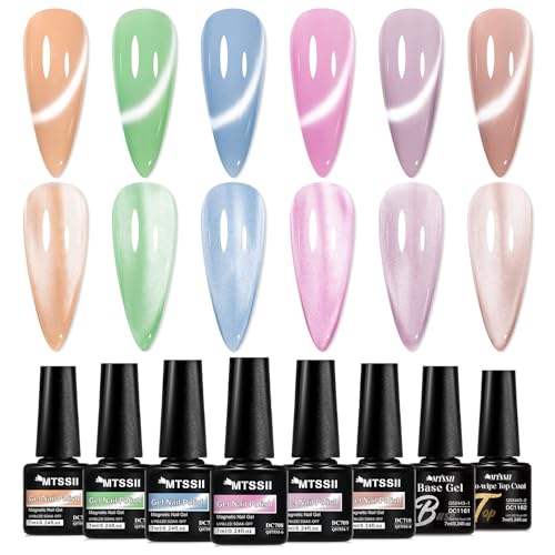 Set de 8 esmaltes gel gato con imán MTSSII miniatura 1