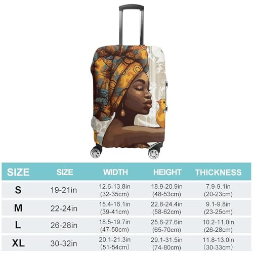 Travel Luggage Cover Elastic Suitcase Protector Anti-Scratch Washable African Women Luggage Sleeve Tsa Approved Carry on Covers Baggage Cover Fits 18-32 Inch Luggages2