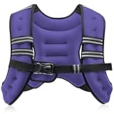 ZELUS Weighted Vest, 6lb/8lb/12lb/16lb/20lb/25lb/30lb Weight Vest with Reflective Stripe for Workout, Strength Training, Running, Fitness, Muscle Building, Weight Loss, Weightlifting, Violet(8 lb)
